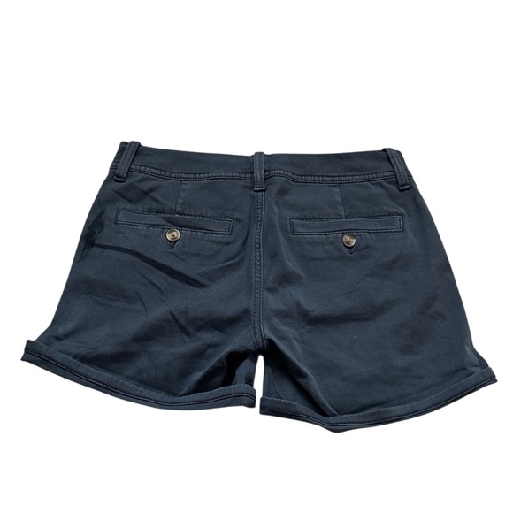 American Eagle Outfitters Sz 0 Khaki gray mid rise shorts 5” inseam - Picture 2 of 4